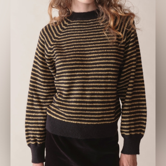 Doen Sweaters - DÔEN 🏷Marsena Black & Gold Sweater